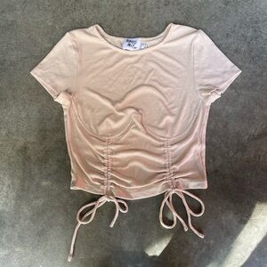 RARE VINTAGE PRINCESS POLLY BEIGE DRAWSTRING CUTE BOHO INDIE SKATER TOP